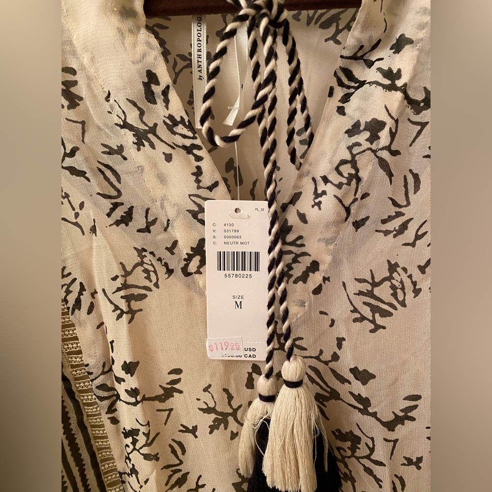 Anthropologie Boho Floral Black and White Maxi Dress - Picture 4 of 9